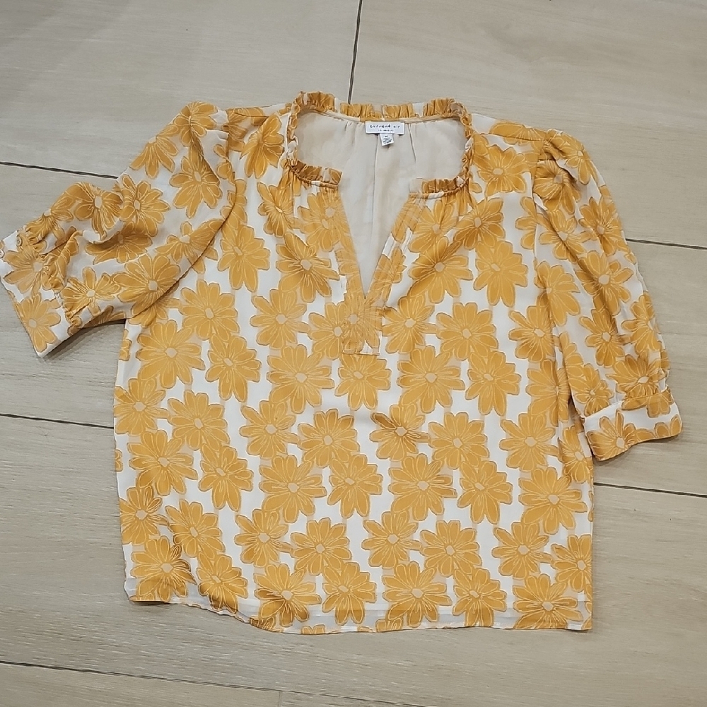 Women's Yellow Floral Top